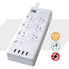 6 Outlet Surge Protected USB Power Board SANSAI PAD-4066E