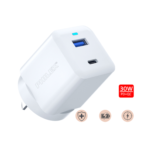 30W USB-A+C Quick Charger SANSAI PHW-225