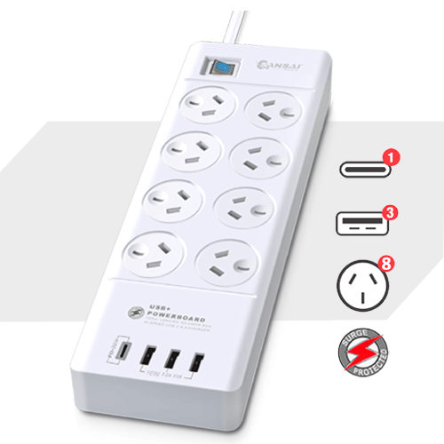 8 Outlet USB-A & USB-C Powerboard SANSAI PAD-8088