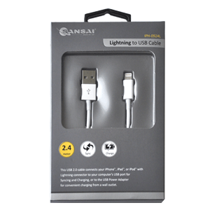 2.4m Quick charging Lightning USB Cable – 2.4 M SANSAI IPH-0924L