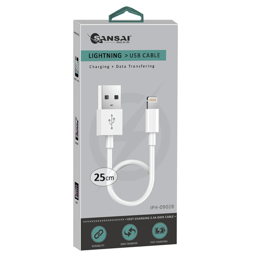 Lightning to USB Cable 25cm SANSAI IPH-0902B