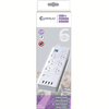 6 Outlet Surge Protected USB Power Board SANSAI PAD-4066E