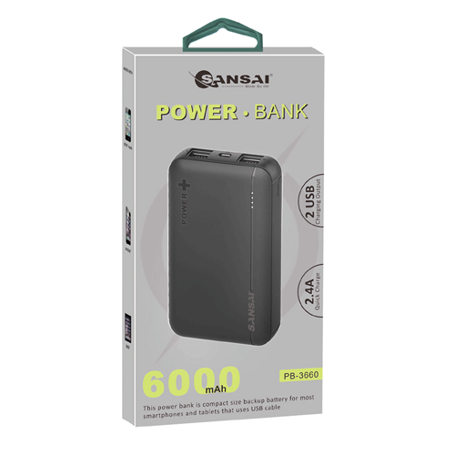 6000mAh Power Bank SANSAI PB-3660