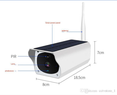 Solar Power IP Camera 2MP Wireless Wifi Security IR Night Vision 1080P Waterproof + Batteries