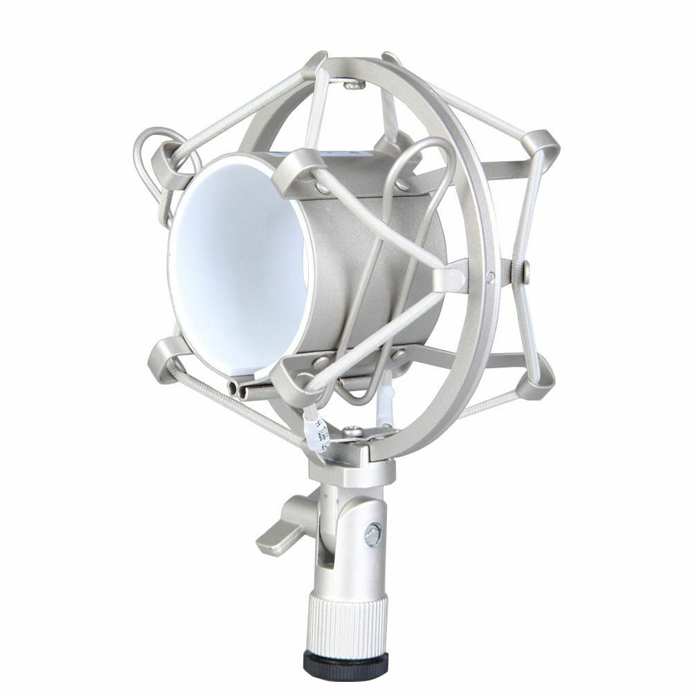 Metal Condenser Microphone Shock Mount For 43-40mm Diameter Universal Stand Mic Holder 3'8" or 5/8"