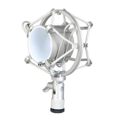 Metal Condenser Microphone Shock Mount For 43-40mm Diameter Universal Stand Mic Holder 3'8" or 5/8"