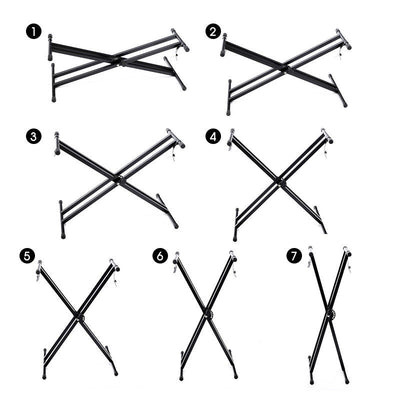 Keyboard Stand Adjustable Height and Piano Bench Stool Set Package