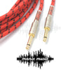 3m 6m 10m Red Classic Braided Tweed Guitar Lead Gold Jack Instrument Cable 1/4 6.35mm