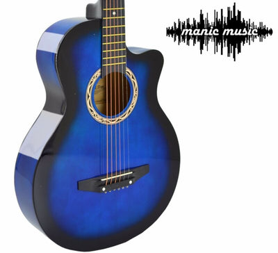 38" Cutaway Wooden Steel String Acoustic Guitar + Premium 15 Pcs Accessory Kit