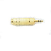 6.35mm 1/4 inch Stereo Socket to 3.5mm Stereo Male 1/4" Jack METAL GOLD Adapter