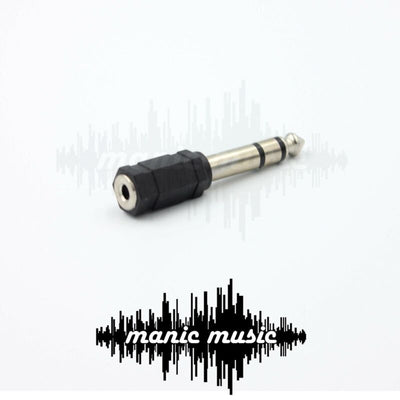 STEREO 3.5mm 1/8" FEMALE TRS Socket to STEREO 6.35mm 1/4" MALE TRS Audio Adapter