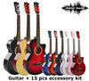 38" Cutaway Wooden Steel String Acoustic Guitar + Premium 15 Pcs Accessory Kit