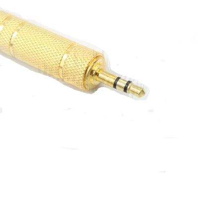 6.35mm 1/4 inch Stereo Socket to 3.5mm Stereo Male 1/4" Jack METAL GOLD Adapter