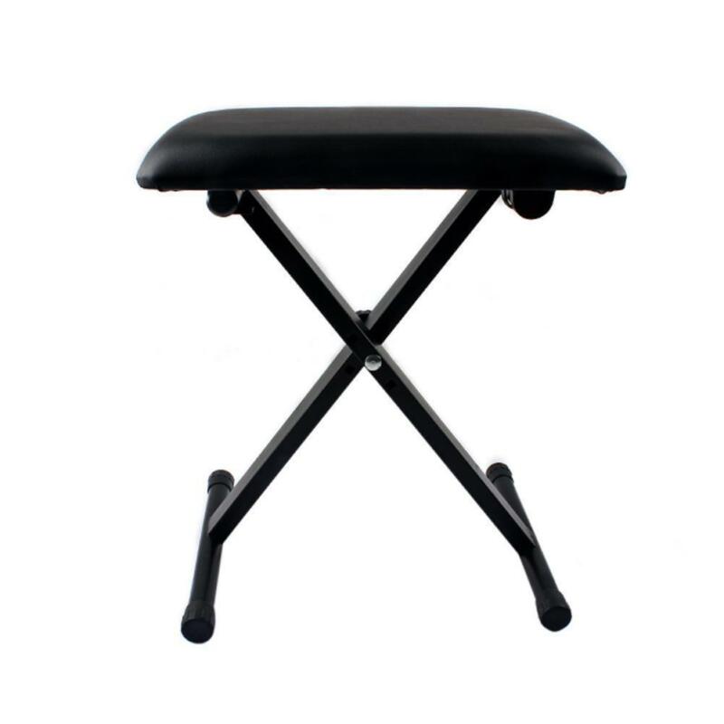 Portable Piano Stool Adjustable Folding 3 Way Keyboard PU Leather Bench Seat
