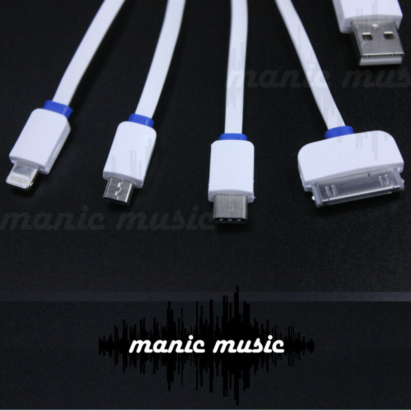 4 in 1 USB Charger Cable Type C iPhone 7 Plus iPad Samsung 30 pin Multi Plug 1m