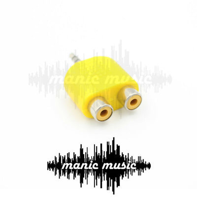 3.5mm Stereo Male to 2 x RCA Female Sockets Adaptor Splitter Plug Audio Hi-Fi DJ