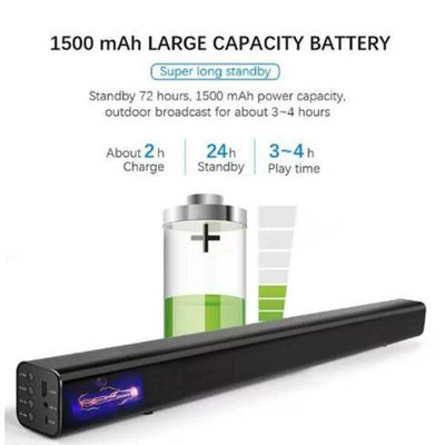 3ft TV Soundbar Bluetooth Wireless Speaker FM Radio Sound Bar Home Theatre