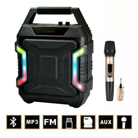 Bluetooth/Wireless 10W Speaker/FM Radio + Cordless Microphone Karaoke Party