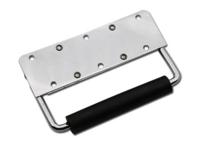 Spring Loaded Handle Steel Surface Mount Rubber Grip Chrome  Road Flight Case Hardware Roadcase Hardcase Tool Box