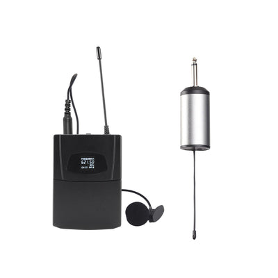 Dual or Single Wireless Lavaliere Cordless Microphone Lapel Mic Headset Selectable UHF Frequencies Rechargable