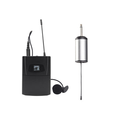 Wireless Lavaliere Cordless Microphone Lapel Mic Headset Selectable UHF Frequencies Rechargable