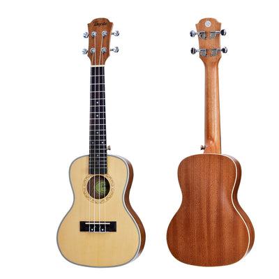 Acoustic Electric Ukulele Spruce Rosewood Concert 24 inch with EQ option installed