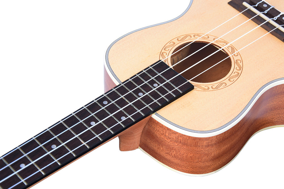 Acoustic Electric Ukulele Spruce Rosewood Concert 24 inch with EQ option installed